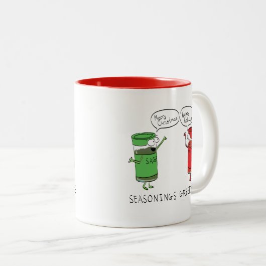 Weihnachtskochen Funny Koch Gewürze Zweifarbige Tasse (VorderseiteRechts)