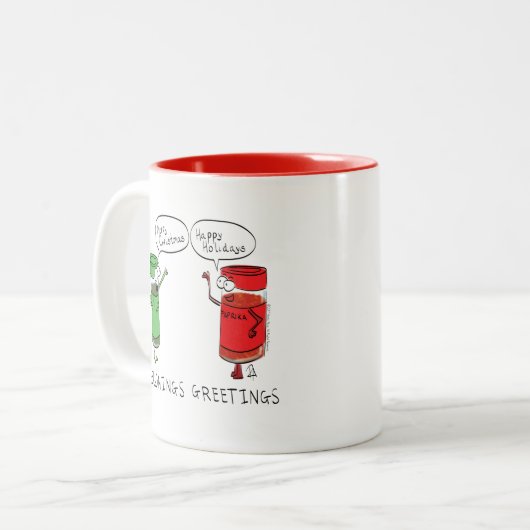 Weihnachtskochen Funny Koch Gewürze Zweifarbige Tasse (Vorderseite Links)