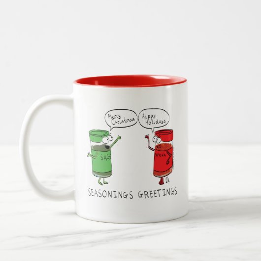 Weihnachtskochen Funny Koch Gewürze Zweifarbige Tasse (Links)