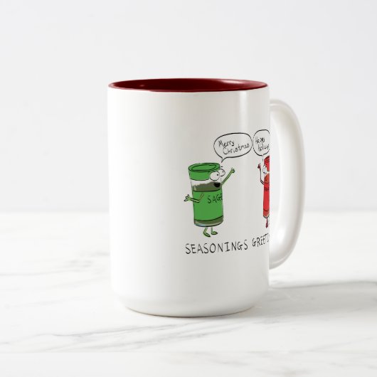 Weihnachtskochen Funny Koch Gewürze Zweifarbige Tasse (VorderseiteRechts)