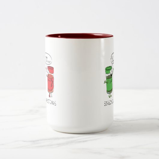 Weihnachtskochen Funny Koch Gewürze Zweifarbige Tasse (Mittel)