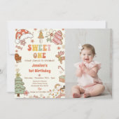 Weihnachtskochen Süß 1. Geburtstag Foto Einladung (Vorderseite)