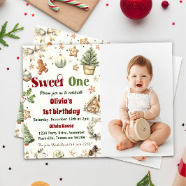 Weihnachtskochen Süß 1. Geburtstag Foto Einladung