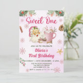 Weihnachtskochen Süß 1. Geburtstag Party Einladung (Stehend Vorderseite)