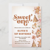 Weihnachtskochen Süß 1. Geburtstag Party Einladung (Vorderseite)