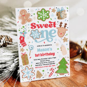 Weihnachtskochen Süß 1. Geburtstag Party Einladung