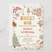 Weihnachtskochen Süß 1. Geburtstag Party Einladung (Vorderseite)