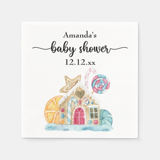 Weihnachtskochshaus Babydusche Serviette (Vorderseite)