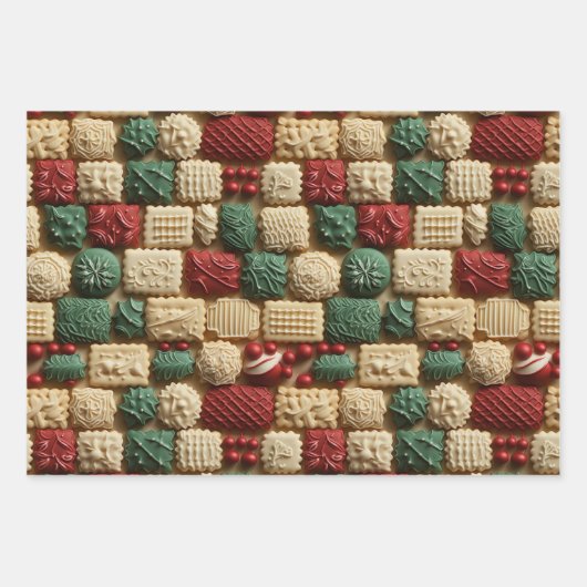 Weihnachtskochtabend Retro Geschenkpapier Set (Vorderseite 2)