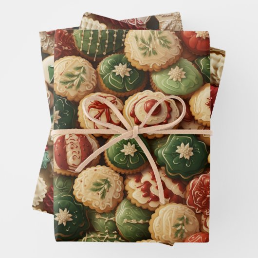 Weihnachtskochtabend Retro Geschenkpapier Set (Beispiel)