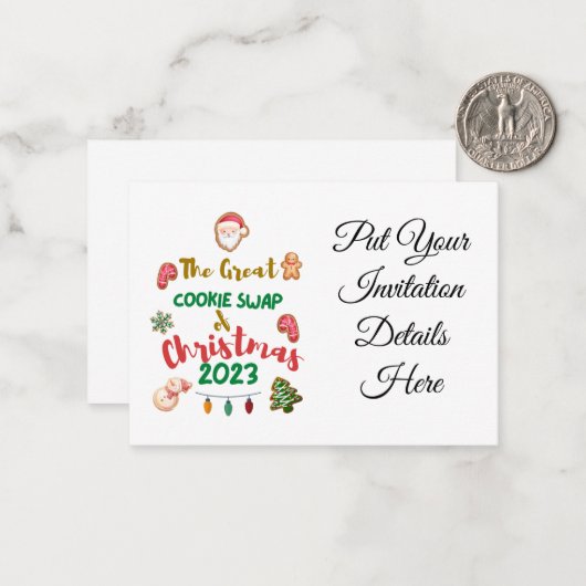 Weihnachtskochtausch 2023 Einladung (Vorderseite/Rückseite Beispiel)