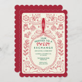 Weihnachtskochtausch Bow Cookies Dekorieren Party Einladung (Vorne/Hinten)