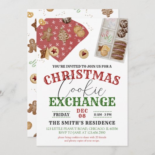 Weihnachtskochtausch Einladung (Vorne/Hinten)