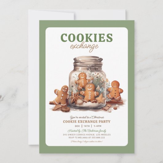 Weihnachtskochtausch Einladung Feiertag Party (Vorderseite)