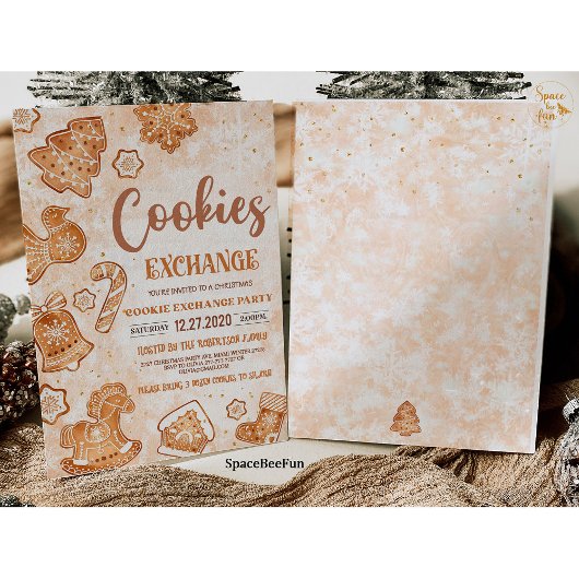 Weihnachtskochtausch Einladung Holiday cookie