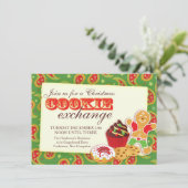 Weihnachtskochtausch & Etiquette-Einladung Einladung (Stehend Vorderseite)