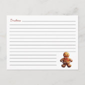 Weihnachtskochtausch Gingerbread Mann Rezept Postkarte (Rückseite)