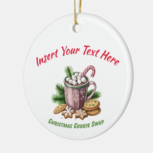 Weihnachtskochtausch - Hot Cocoa Design Keramik Ornament (Links)