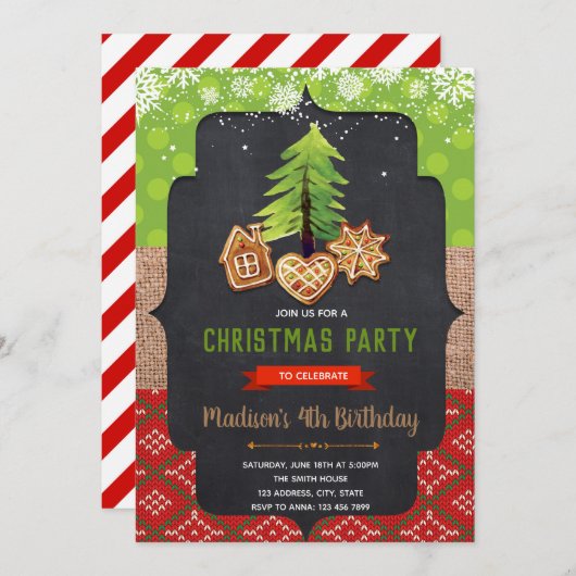 Weihnachtskochtausch Kakao-Party Einladung (Vorne/Hinten)