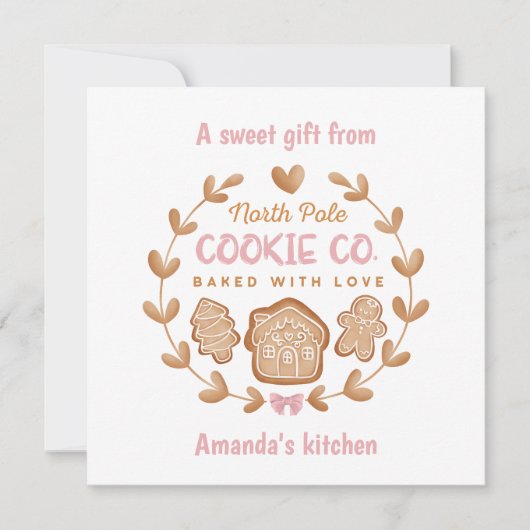 Weihnachtskochtausch Lebkuchen Rosa Feiertagskarte (Vorderseite)