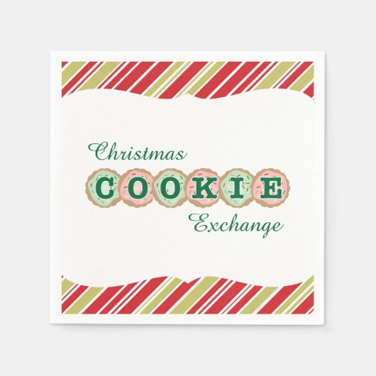 Weihnachtskochtausch Mattierte Cookies Serviette (Vorderseite)