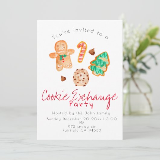Weihnachtskochtausch Party Einladung (Stehend Vorderseite)