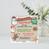 Weihnachtskochtausch-Party Einladung (Stehend Vorderseite)