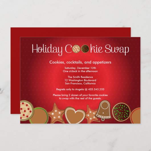Weihnachtskochtausch-Party Einladung (Vorne/Hinten)