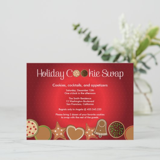 Weihnachtskochtausch-Party Einladung (Stehend Vorderseite)