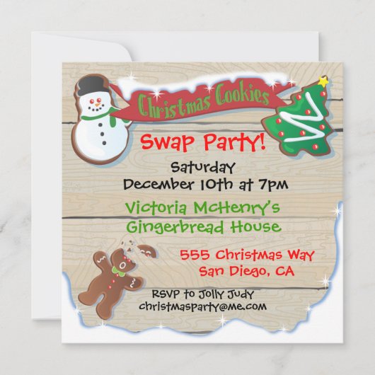 Weihnachtskochtausch-Party Einladung (Vorderseite)