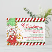 Weihnachtskochtausch-Party Einladung (Stehend Vorderseite)