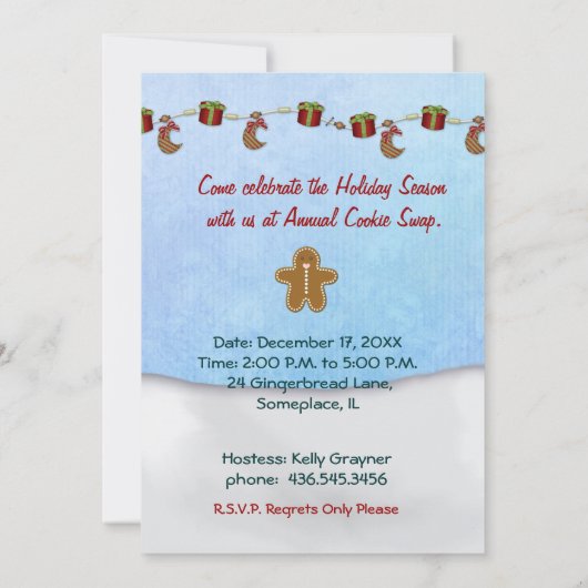 Weihnachtskochtausch-Party Einladung (Rückseite)