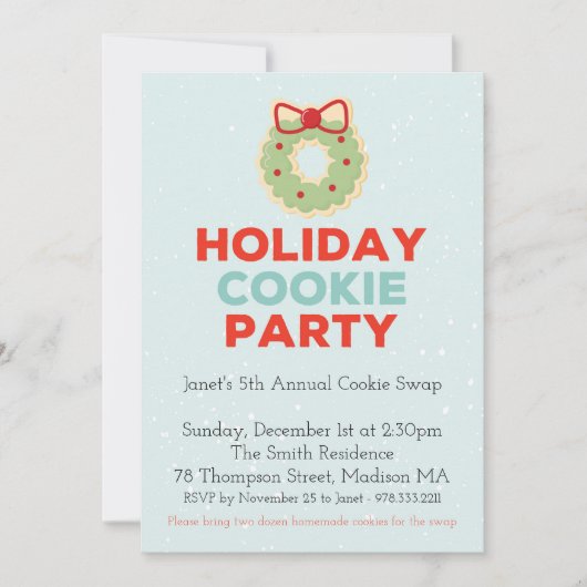Weihnachtskochtausch-Party Einladung (Vorderseite)