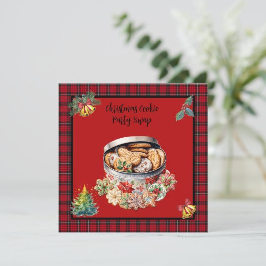 Weihnachtskochtausch-Party Einladung (Stehend Vorderseite)