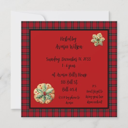 Weihnachtskochtausch-Party Einladung (Rückseite)