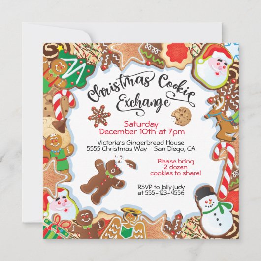 Weihnachtskochtausch-Party Einladung (Vorderseite)