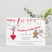 Weihnachtskochtausch-Party Einladung (Stehend Vorderseite)