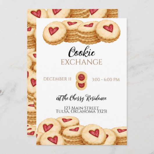 Weihnachtskochtausch-Party Einladung (Vorne/Hinten)