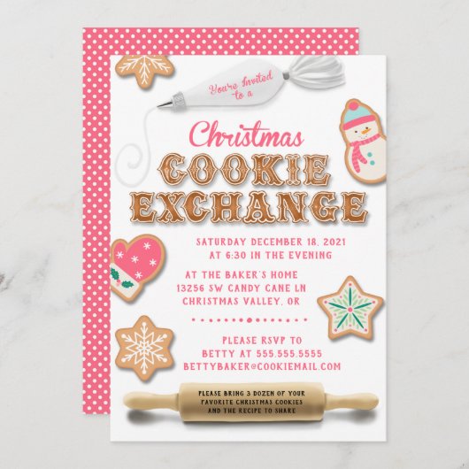 Weihnachtskochtausch-Party Einladung (Vorne/Hinten)