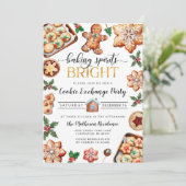 Weihnachtskochtausch-Party Einladung (Stehend Vorderseite)