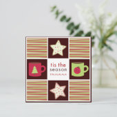 Weihnachtskochtausch-Party Einladungen (Stehend Vorderseite)