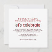 Weihnachtskochtausch-Party Einladungen (Rückseite)