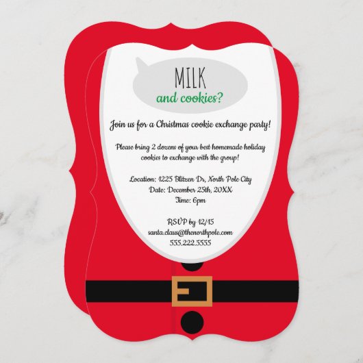 Weihnachtskochtausch Party laden Vorlage (Vorne/Hinten)