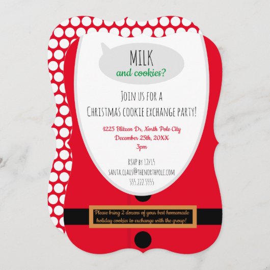 Weihnachtskochtausch Party laden Vorlage (Vorne/Hinten)