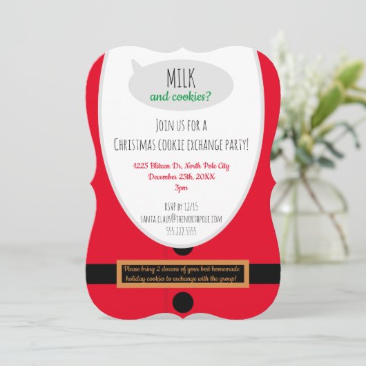 Weihnachtskochtausch Party laden Vorlage (Stehend Vorderseite)