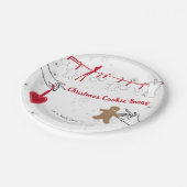 Weihnachtskochtausch-Party Pappteller (Schrägansicht)