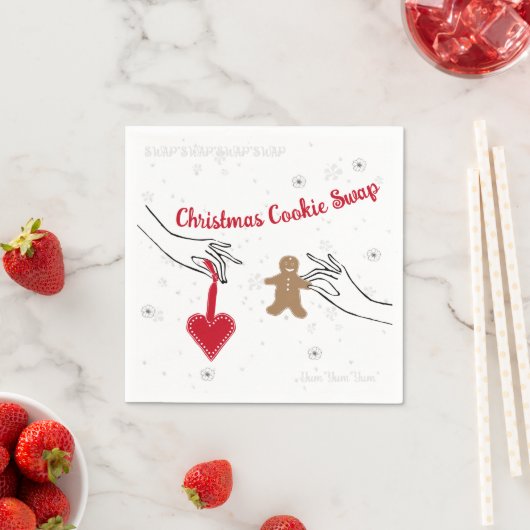Weihnachtskochtausch-Party Serviette (Beispiel)