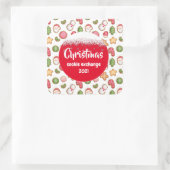 Weihnachtskochtausch Quadratischer Aufkleber (Tasche)