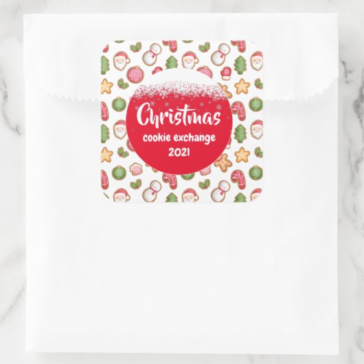 Weihnachtskochtausch Quadratischer Aufkleber (Tasche)
