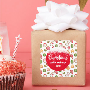 Weihnachtskochtausch Quadratischer Aufkleber